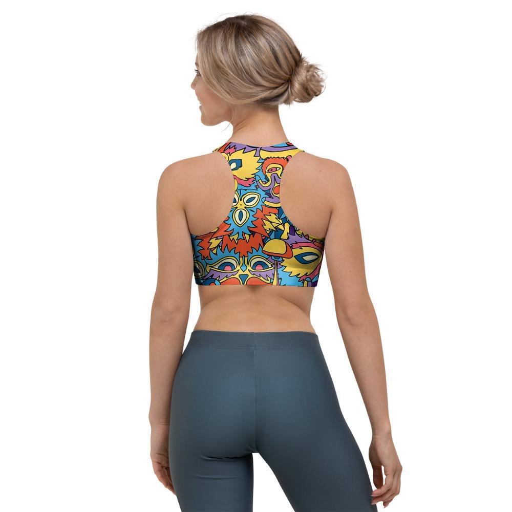 Jungle Hippie Psychedelic Trippy Sports Bra-grizzshop