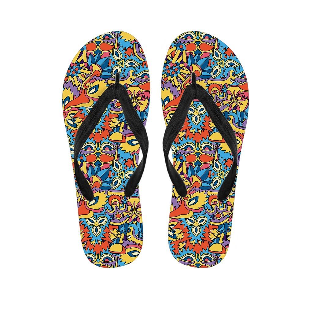 Jungle Hippie Psychedelic Trippy Women's Flip Flops-grizzshop