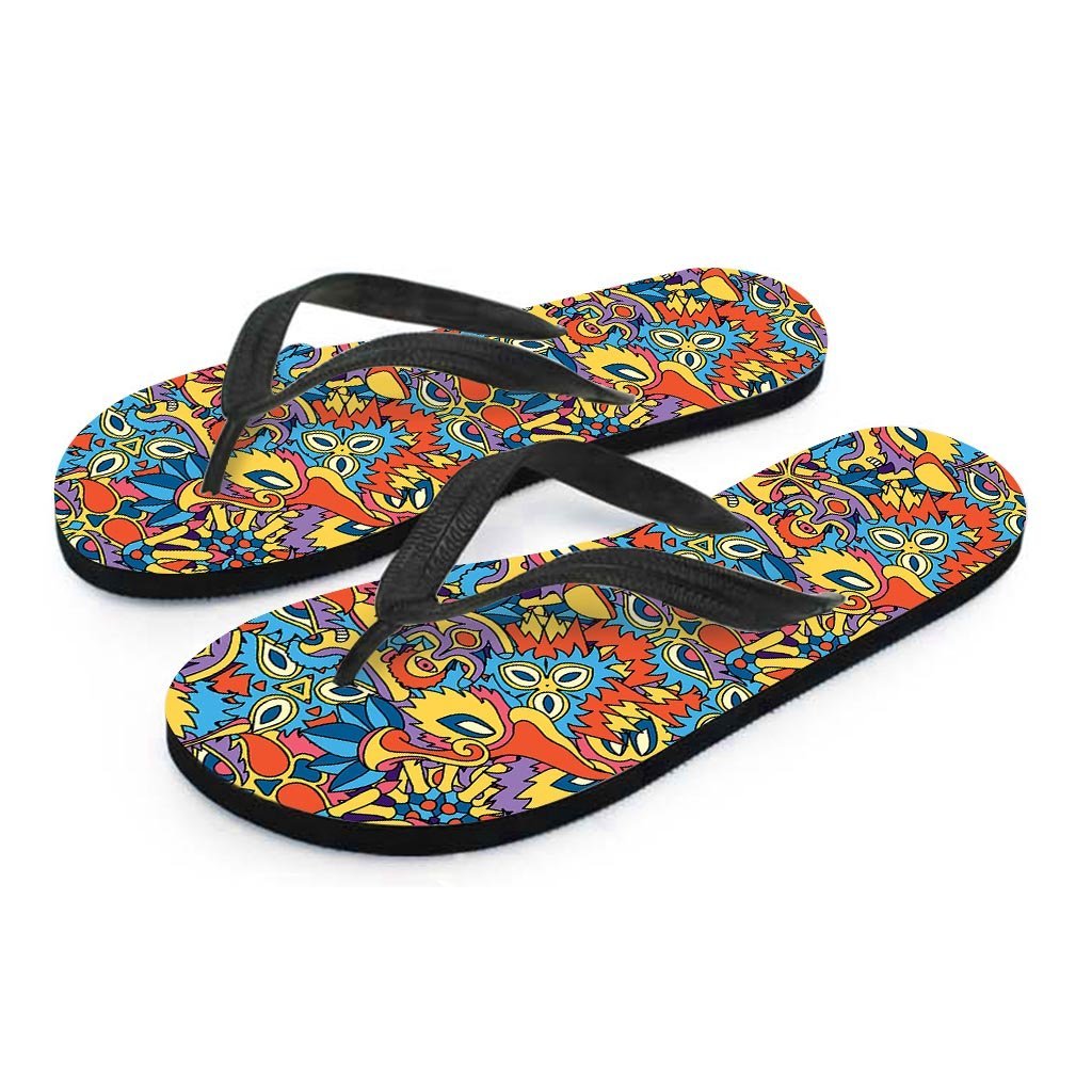 Jungle Hippie Psychedelic Trippy Women's Flip Flops-grizzshop