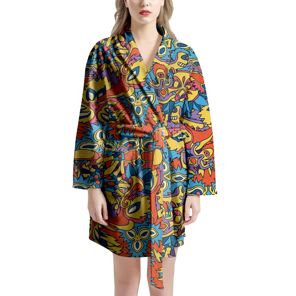 Jungle Hippie Psychedelic Trippy Women's Robe-grizzshop