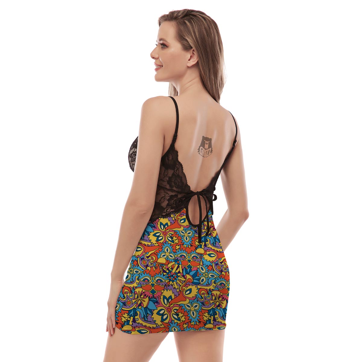 Jungle Hippie Psychedelic Trippy Women's Sexy Night Dress-grizzshop