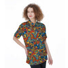 Jungle Hippie Psychedelic Trippy Women's Short Sleeve Shirts-grizzshop