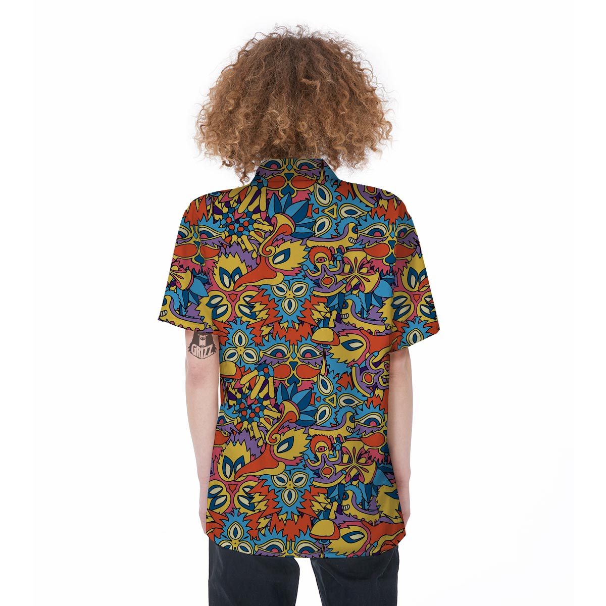 Jungle Hippie Psychedelic Trippy Women's Short Sleeve Shirts-grizzshop