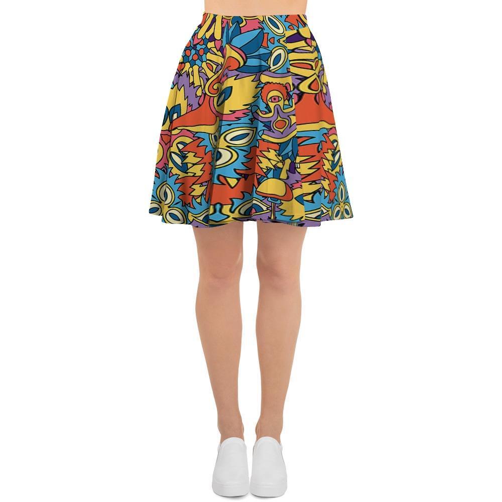 Jungle Hippie Psychedelic Trippy Women's Skirt-grizzshop