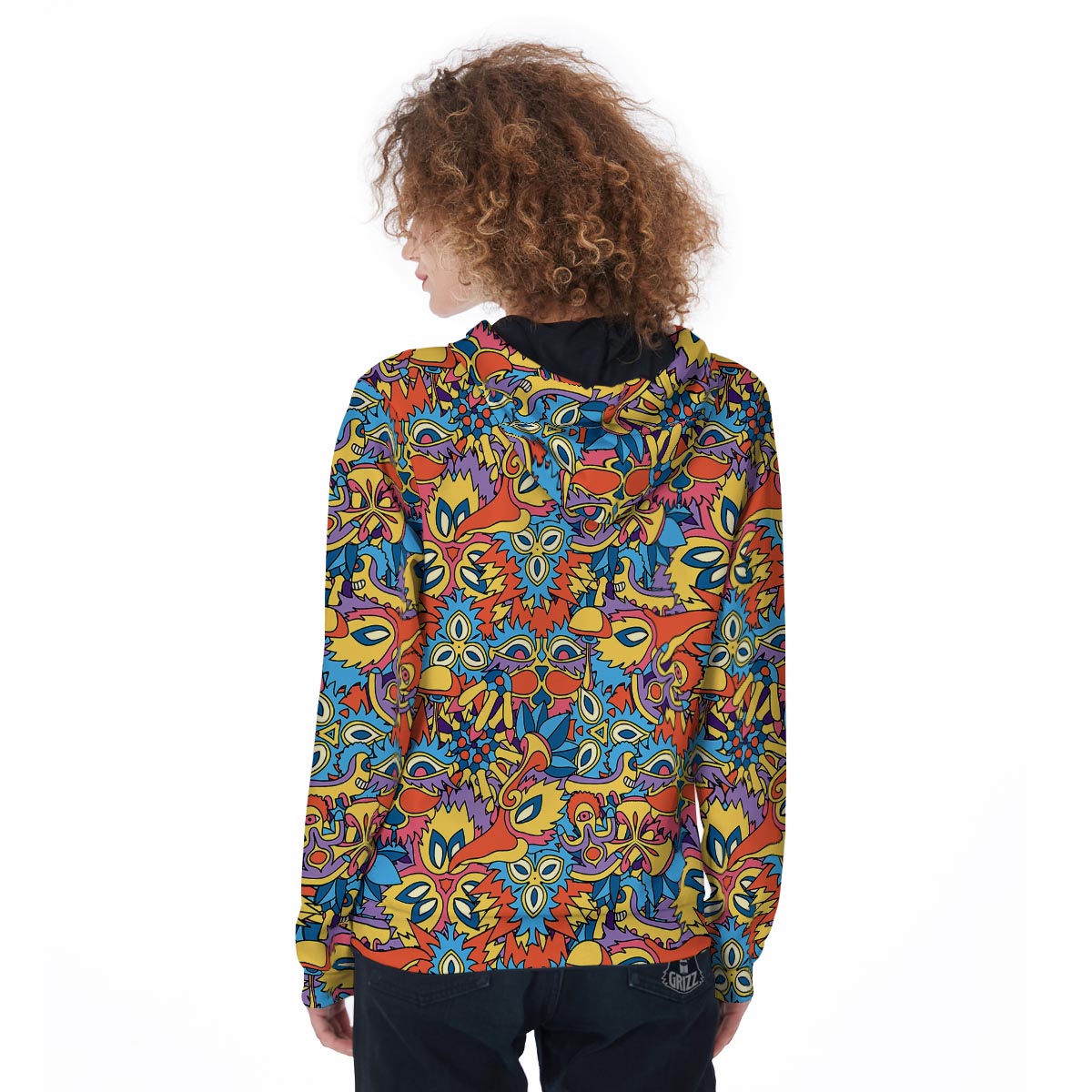 Jungle Hippie Psychedelic Trippy Women's Zip Up Hoodie-grizzshop