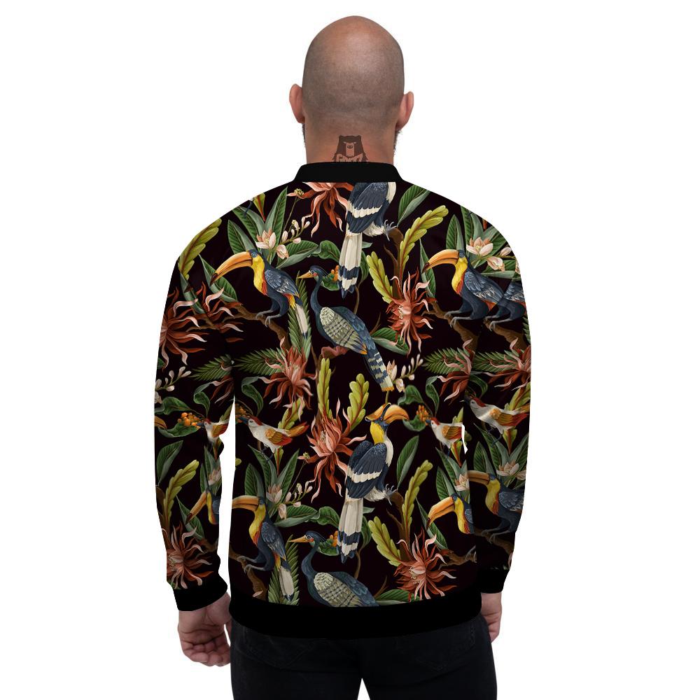 Jungle Tropical Hawaiian Vintage Print Pattern Men's Bomber Jacket-grizzshop