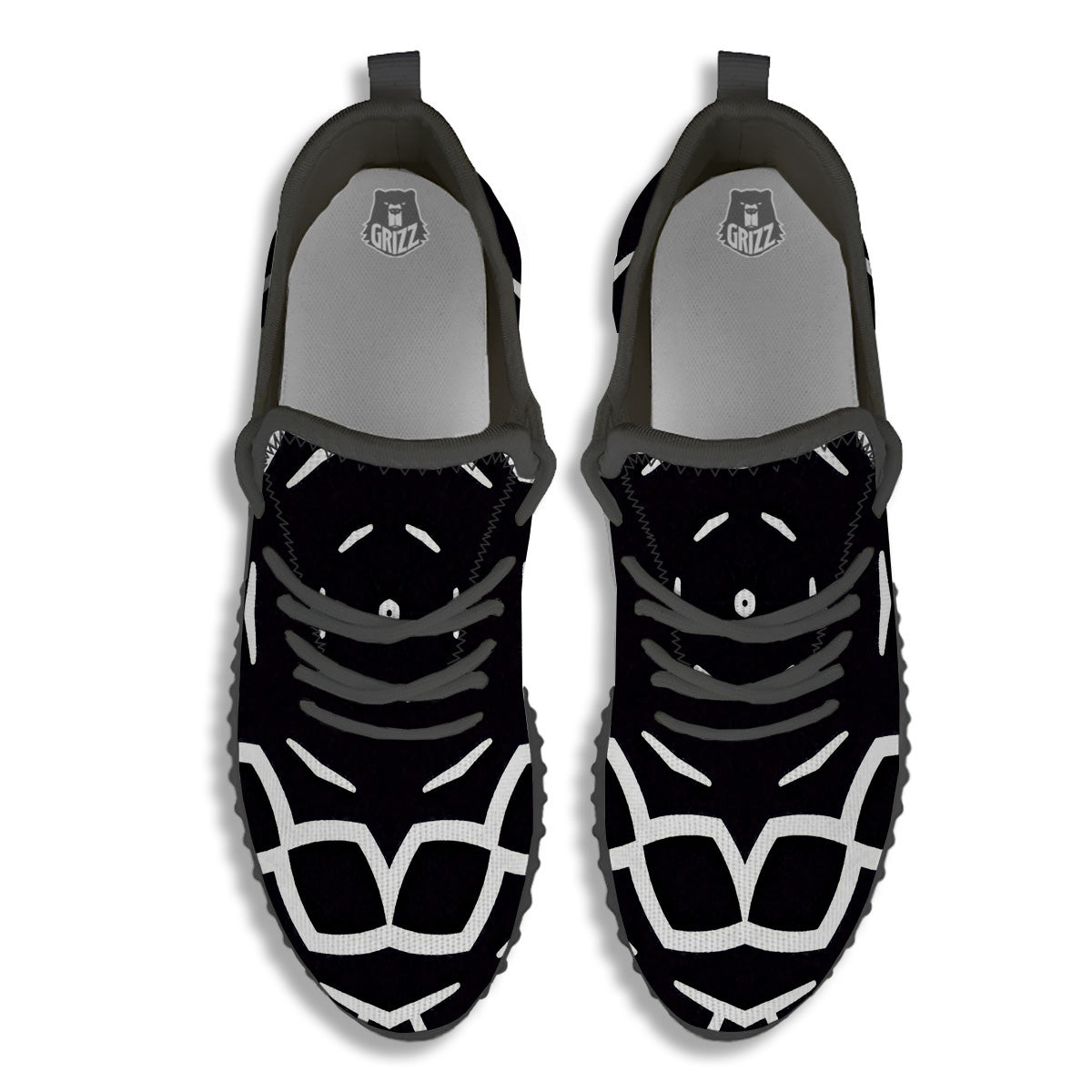 Kaleidoscope Black Print Black Walking Shoes-grizzshop