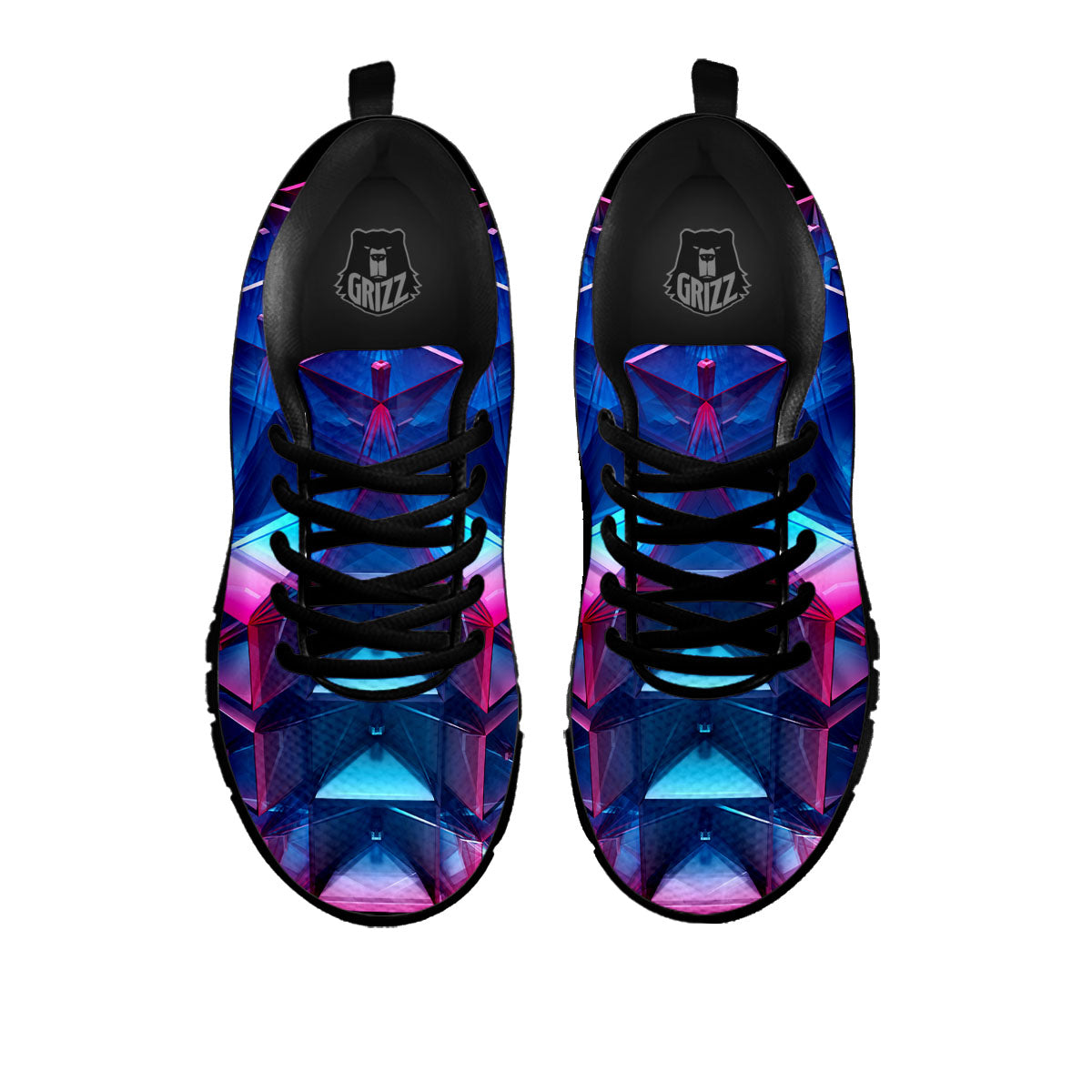 Kaleidoscope Blue And Purple Print Black Sneaker-grizzshop