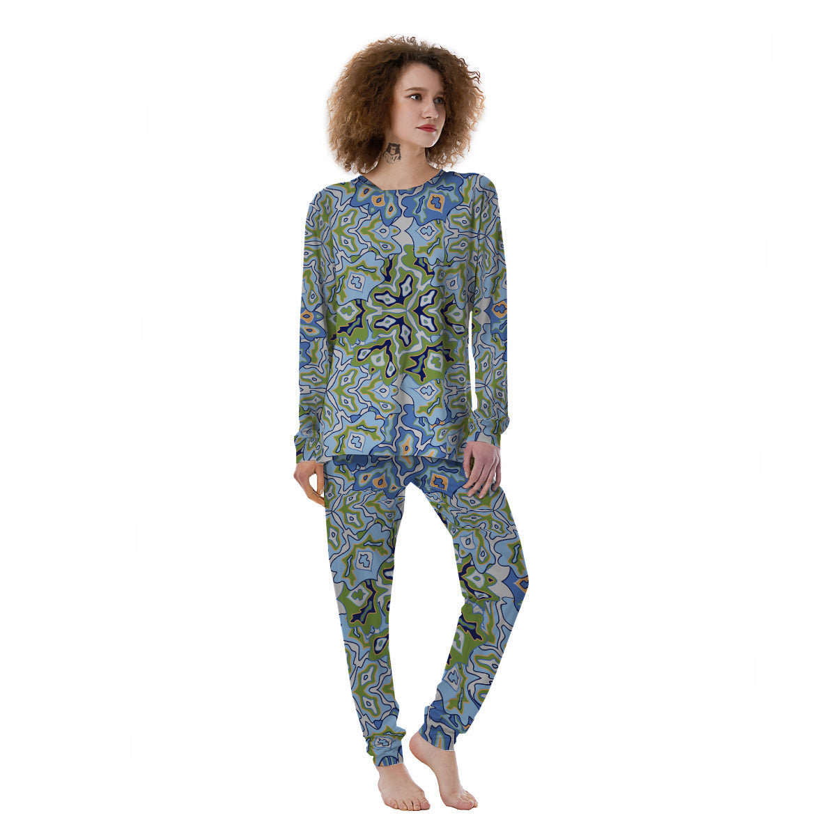 Kaleidoscope Boho Print Women's Pajamas-grizzshop