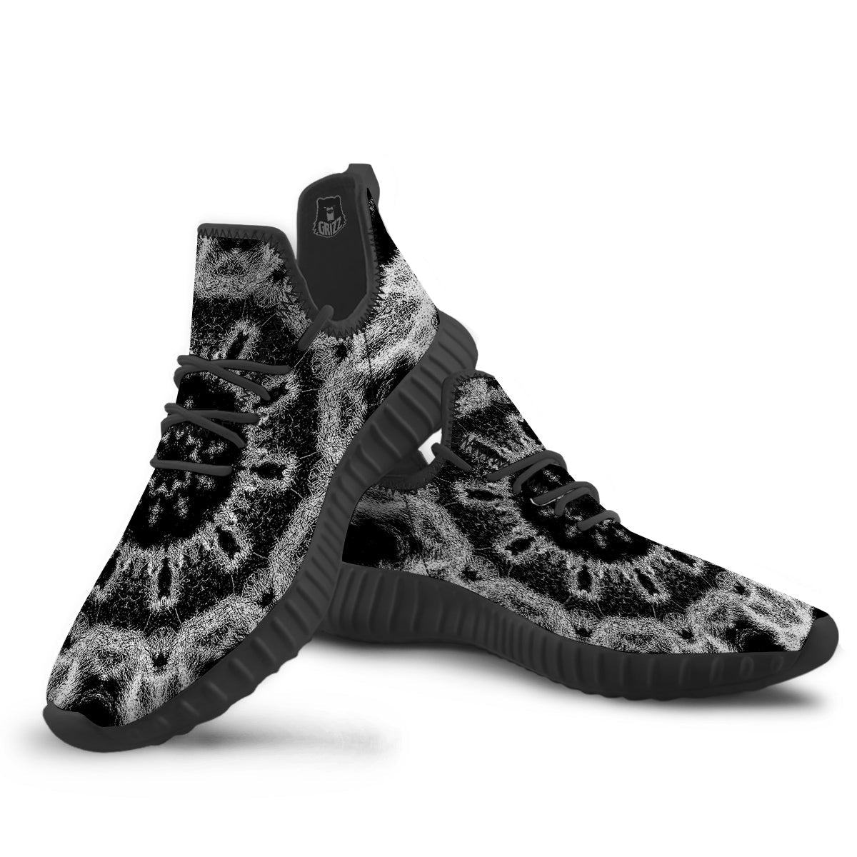 Kaleidoscope Cloud Dark Print Black Walking Shoes-grizzshop