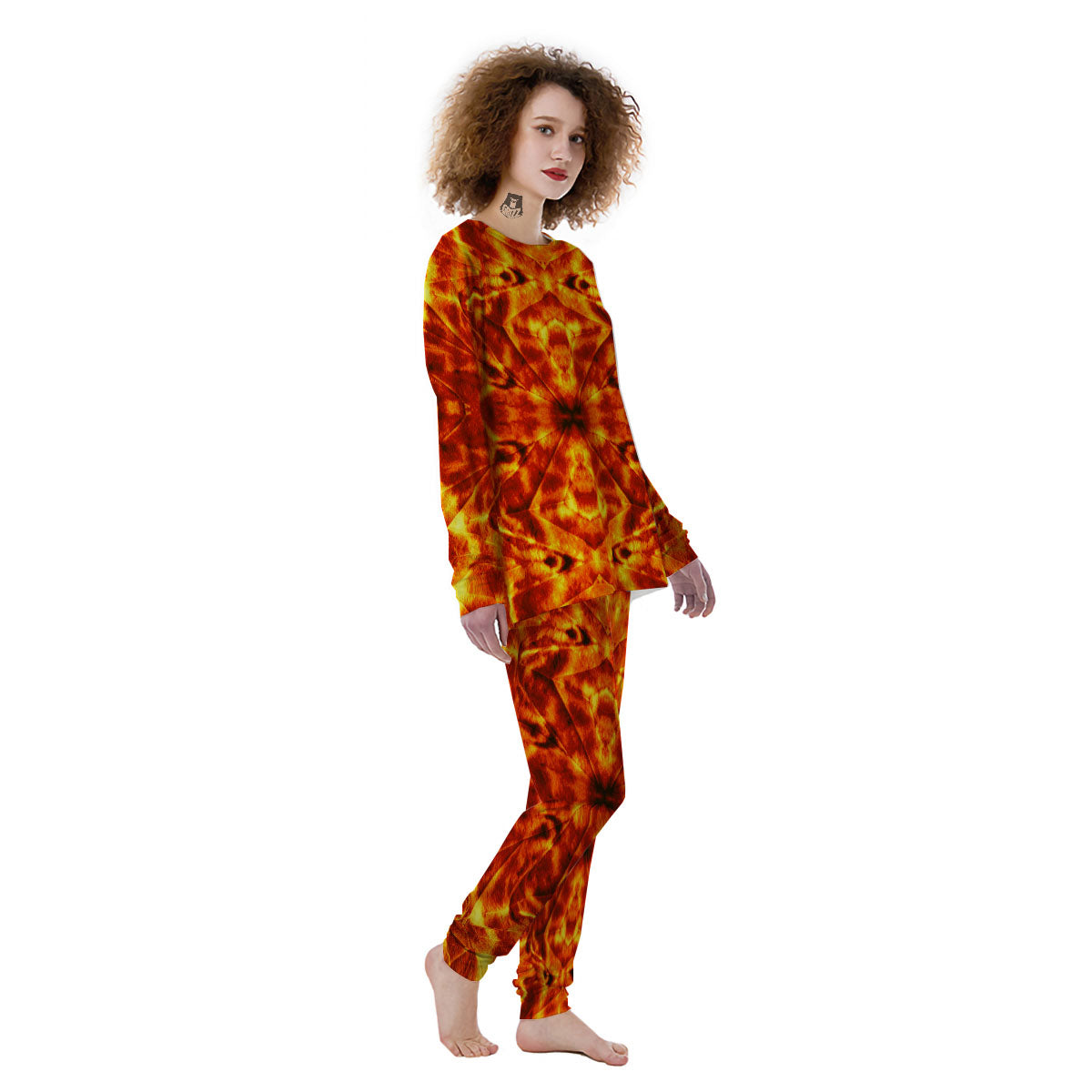 Kaleidoscope Flame Print Women's Pajamas-grizzshop