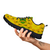 Kaleidoscope Flower Yellow Print Pattern Black Sneaker-grizzshop