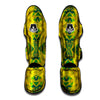 Kaleidoscope Flower Yellow Print Pattern Muay Thai Shin Guards-grizzshop