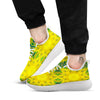 Kaleidoscope Flower Yellow Print Pattern White Athletic Shoes-grizzshop