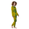 Kaleidoscope Flower Yellow Print Pattern Women's Pajamas-grizzshop