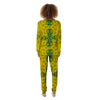 Kaleidoscope Flower Yellow Print Pattern Women's Pajamas-grizzshop