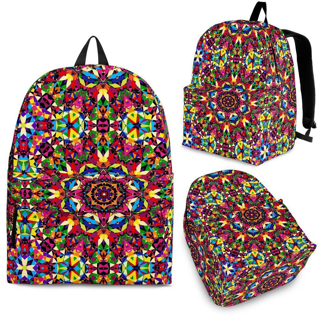 Kaleidoscope Pattern Print Backpack-grizzshop