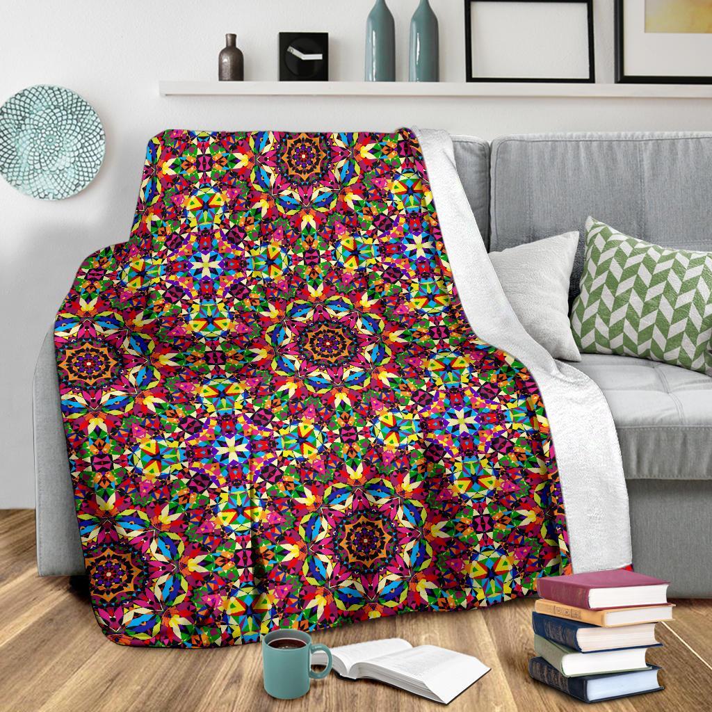 Kaleidoscope Pattern Print Blanket-grizzshop