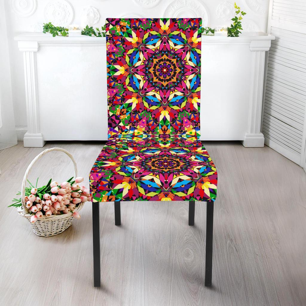 Kaleidoscope Pattern Print Chair Cover-grizzshop