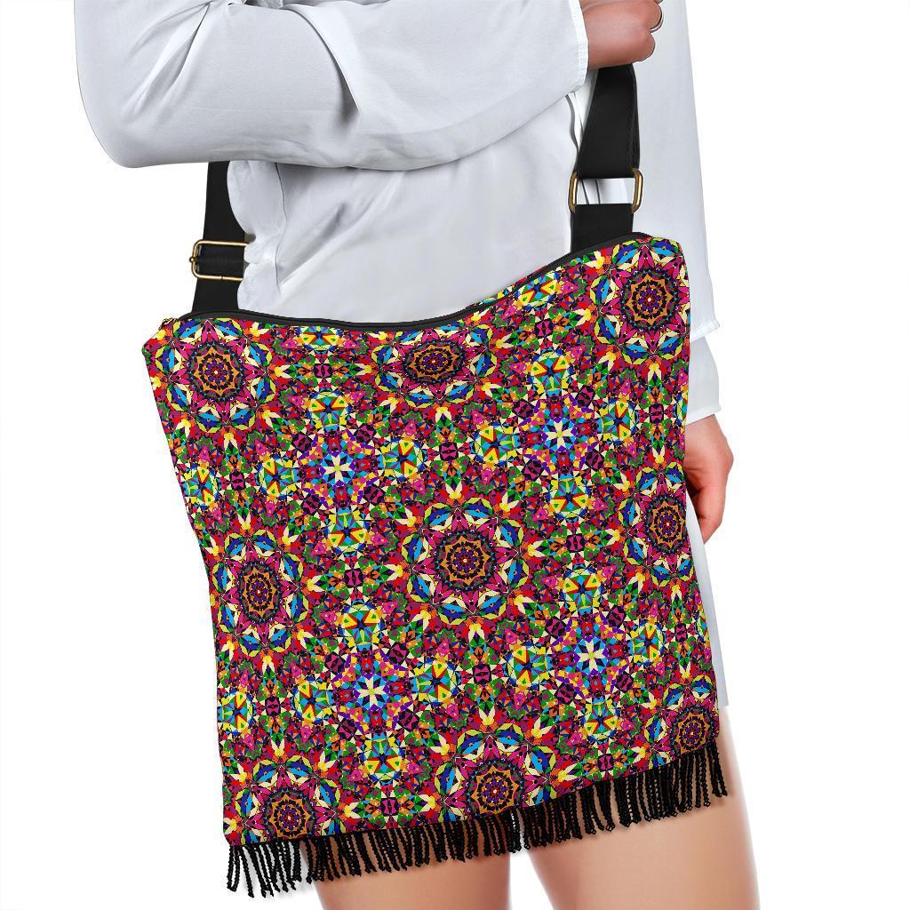 Kaleidoscope Pattern Print Crossbody bags-grizzshop