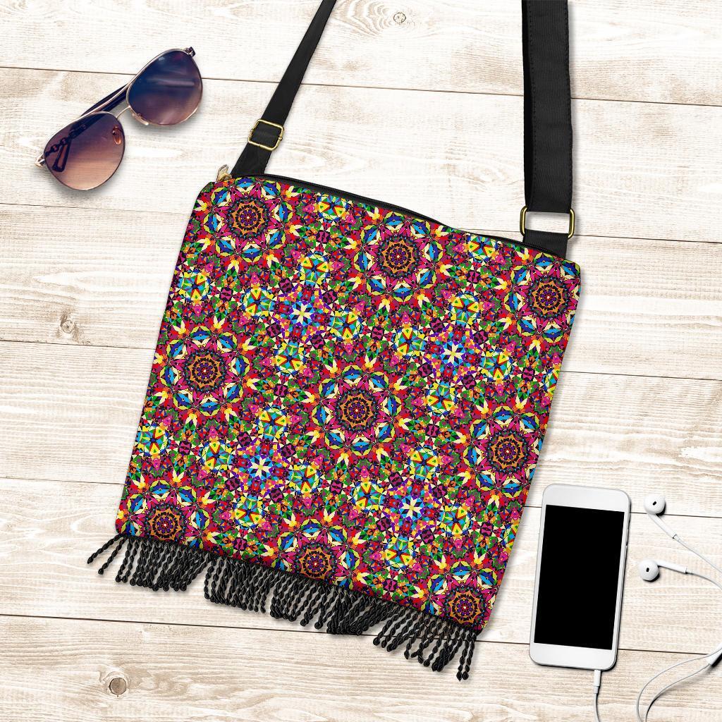 Kaleidoscope Pattern Print Crossbody bags-grizzshop