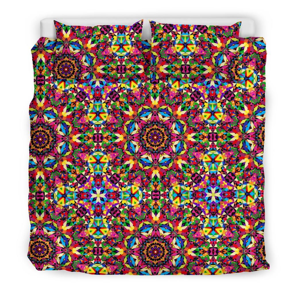 Kaleidoscope Pattern Print Duvet Cover Bedding Set-grizzshop