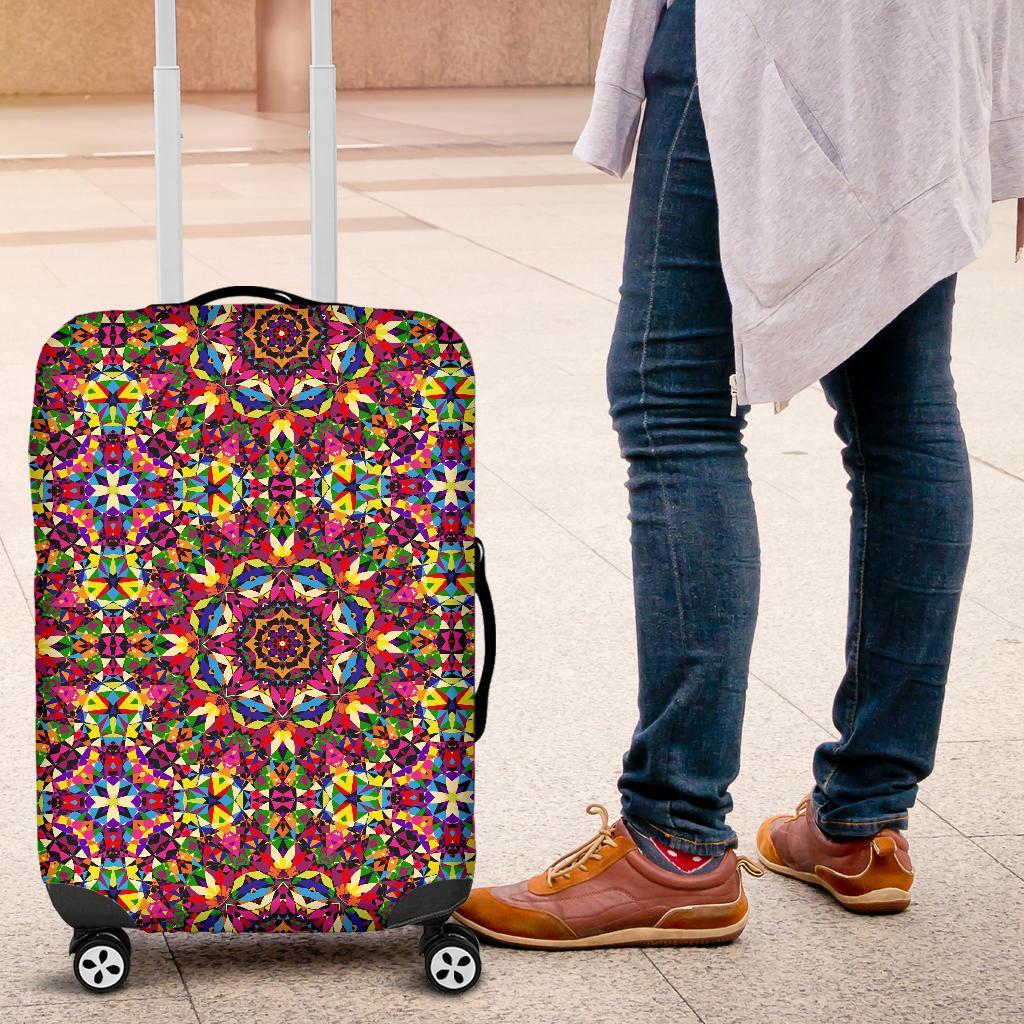 Kaleidoscope Pattern Print Luggage Cover Protector-grizzshop