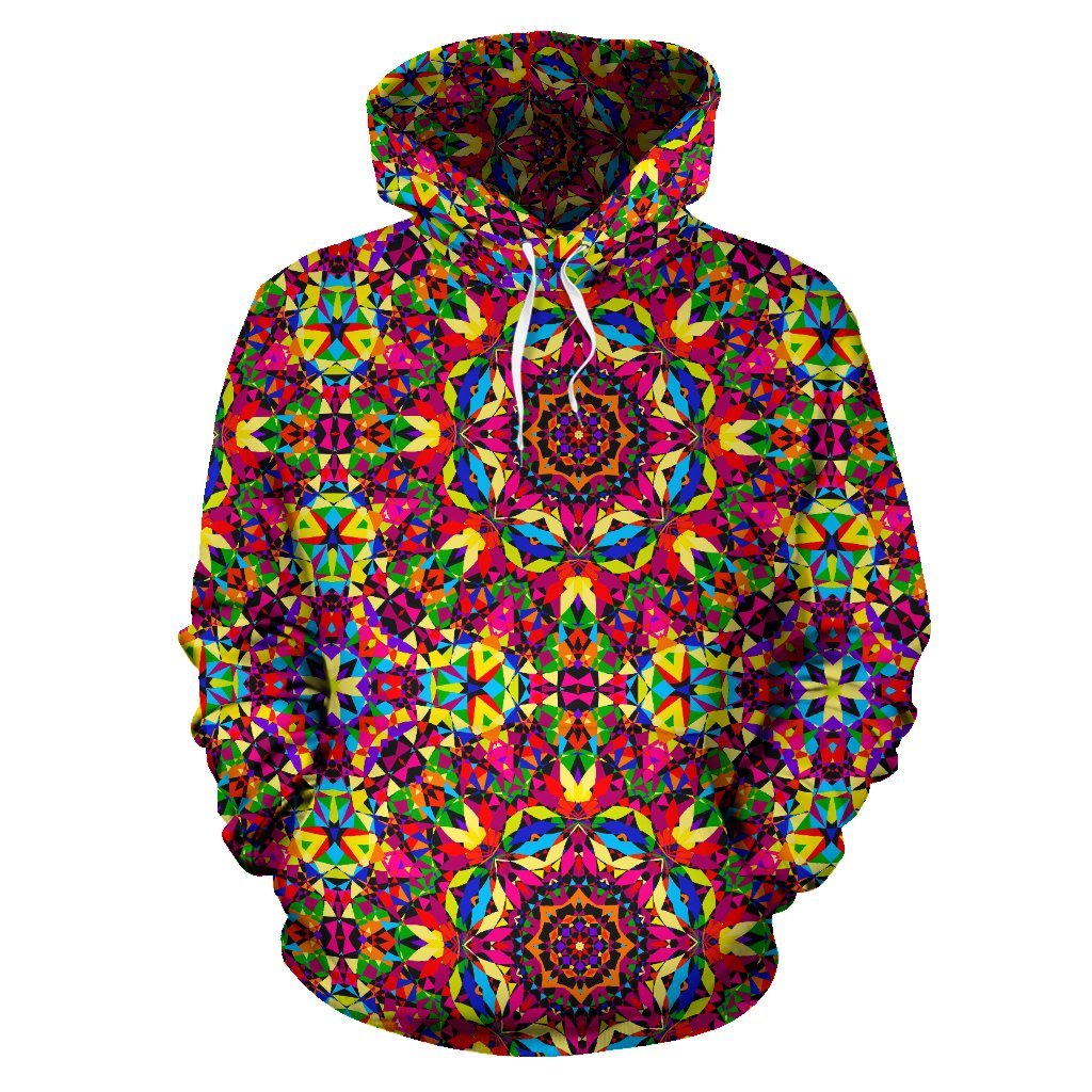 Kaleidoscope Pattern Print Men Women Pullover Hoodie-grizzshop