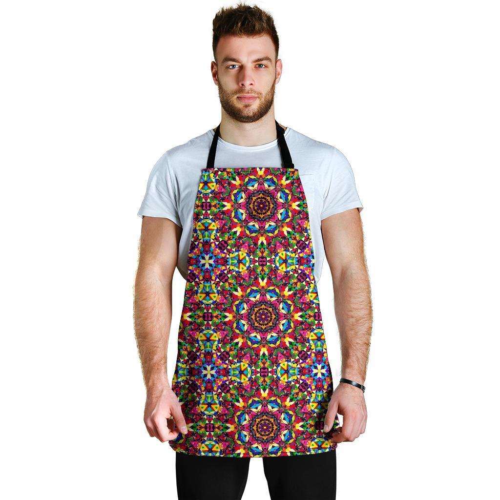 Kaleidoscope Pattern Print Men's Apron-grizzshop