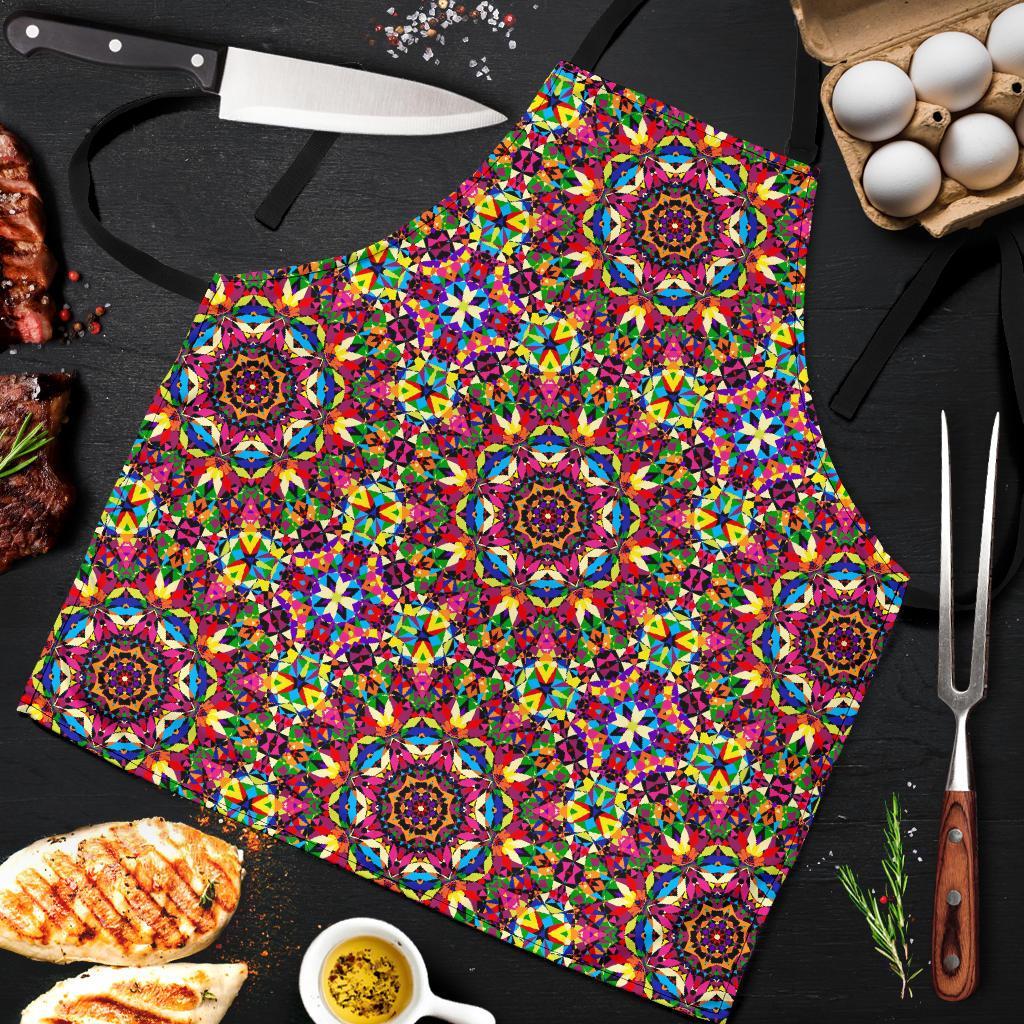 Kaleidoscope Pattern Print Men's Apron-grizzshop