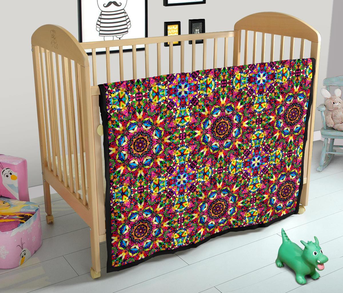 Kaleidoscope Pattern Print Quilt-grizzshop