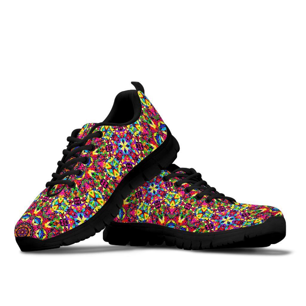 Kaleidoscope Pattern Print Sneaker Shoes For Men Women-grizzshop