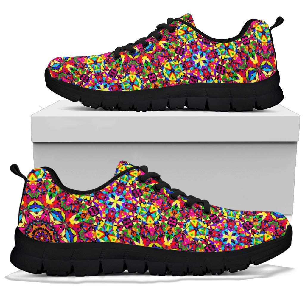 Kaleidoscope Pattern Print Sneaker Shoes For Men Women-grizzshop