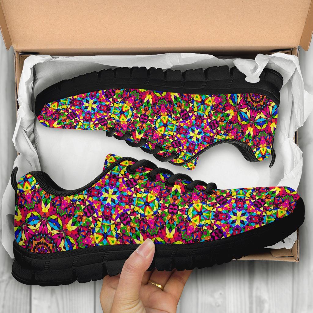 Kaleidoscope Pattern Print Sneaker Shoes For Men Women-grizzshop