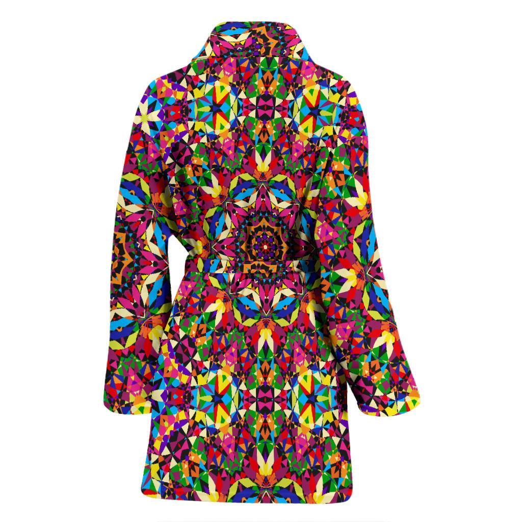 Kaleidoscope Pattern Print Women Long Robe-grizzshop