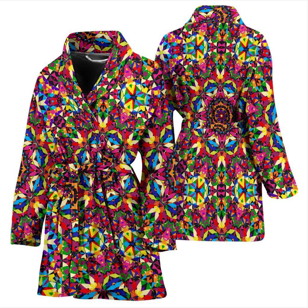 Kaleidoscope Pattern Print Women Long Robe-grizzshop