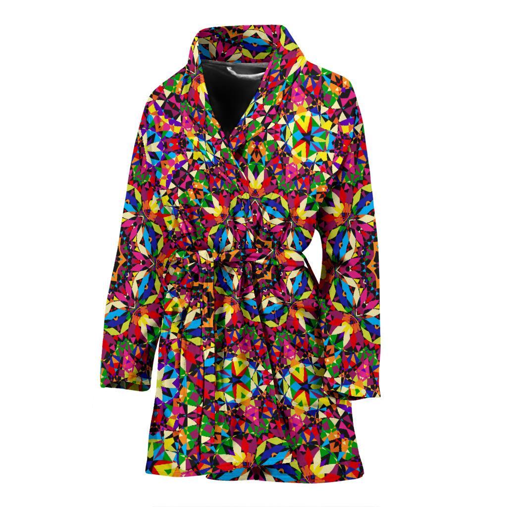 Kaleidoscope Pattern Print Women Long Robe-grizzshop