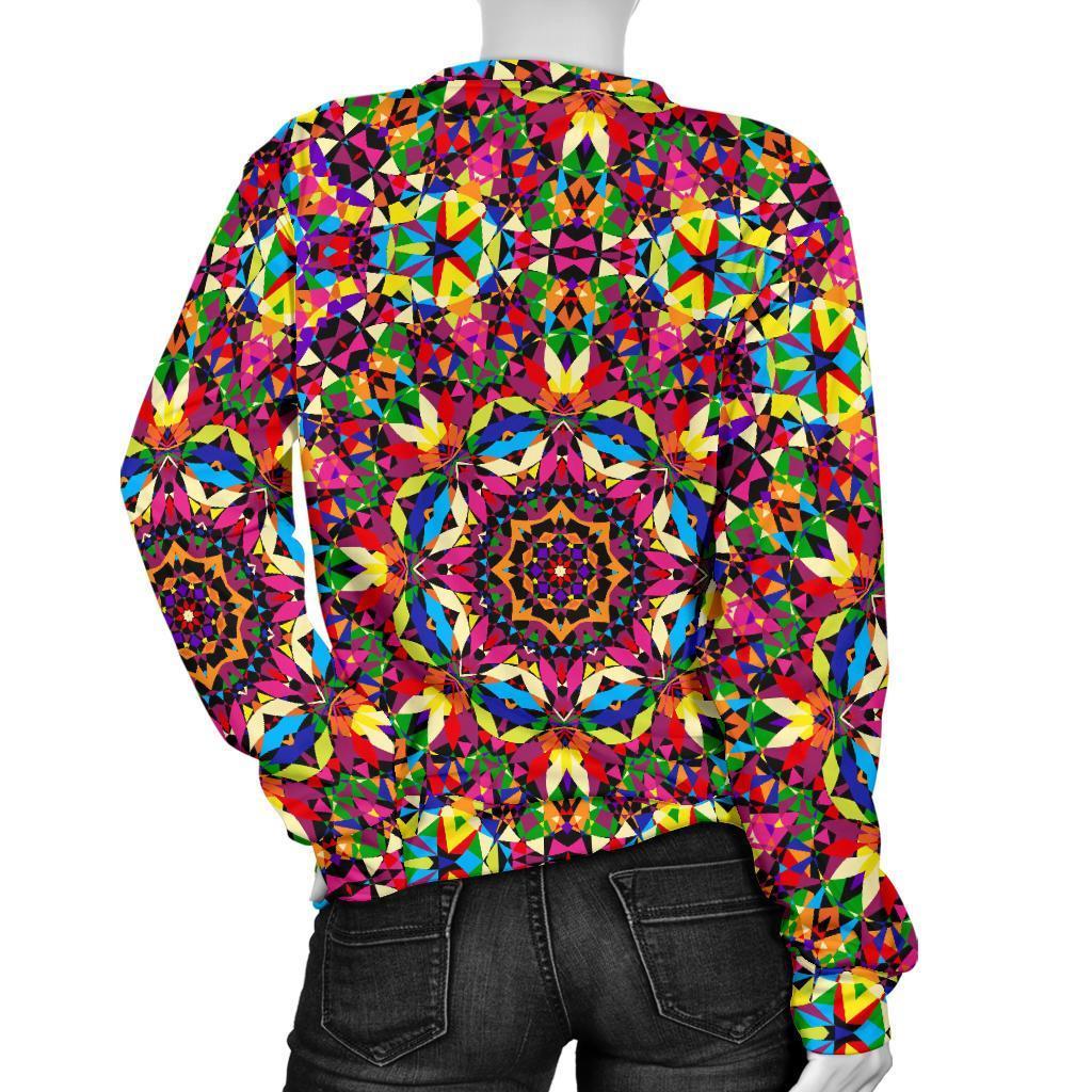 Kaleidoscope Pattern Print Women's Sweatshirt-grizzshop