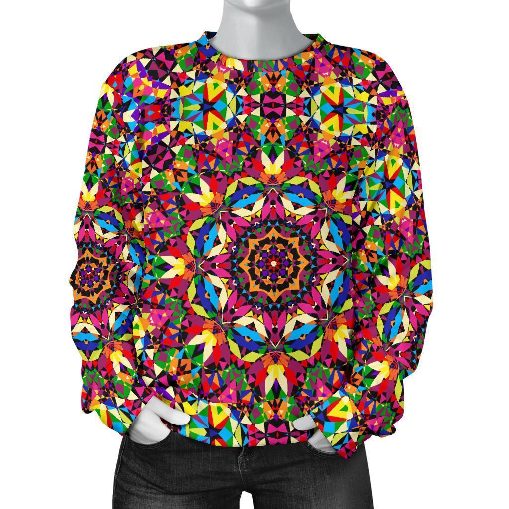 Kaleidoscope Pattern Print Women's Sweatshirt-grizzshop