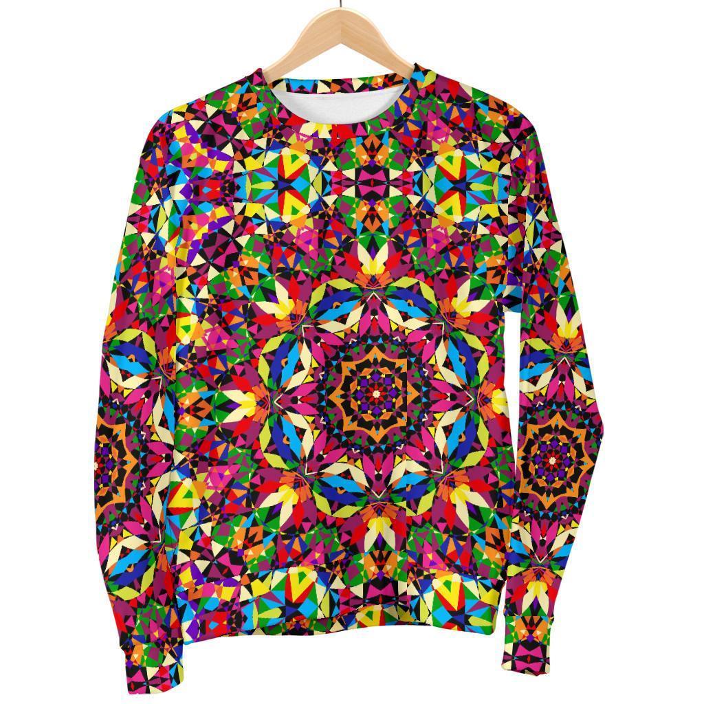 Kaleidoscope Pattern Print Women's Sweatshirt-grizzshop