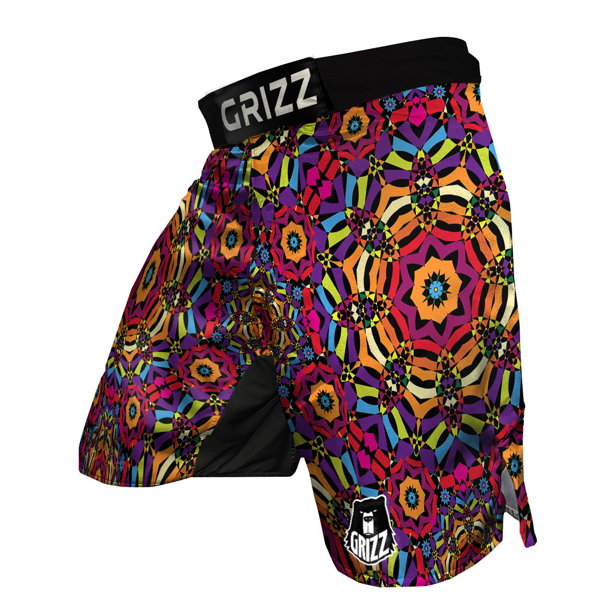 Kaleidoscope Psychedelic Colorful Print MMA Shorts-grizzshop