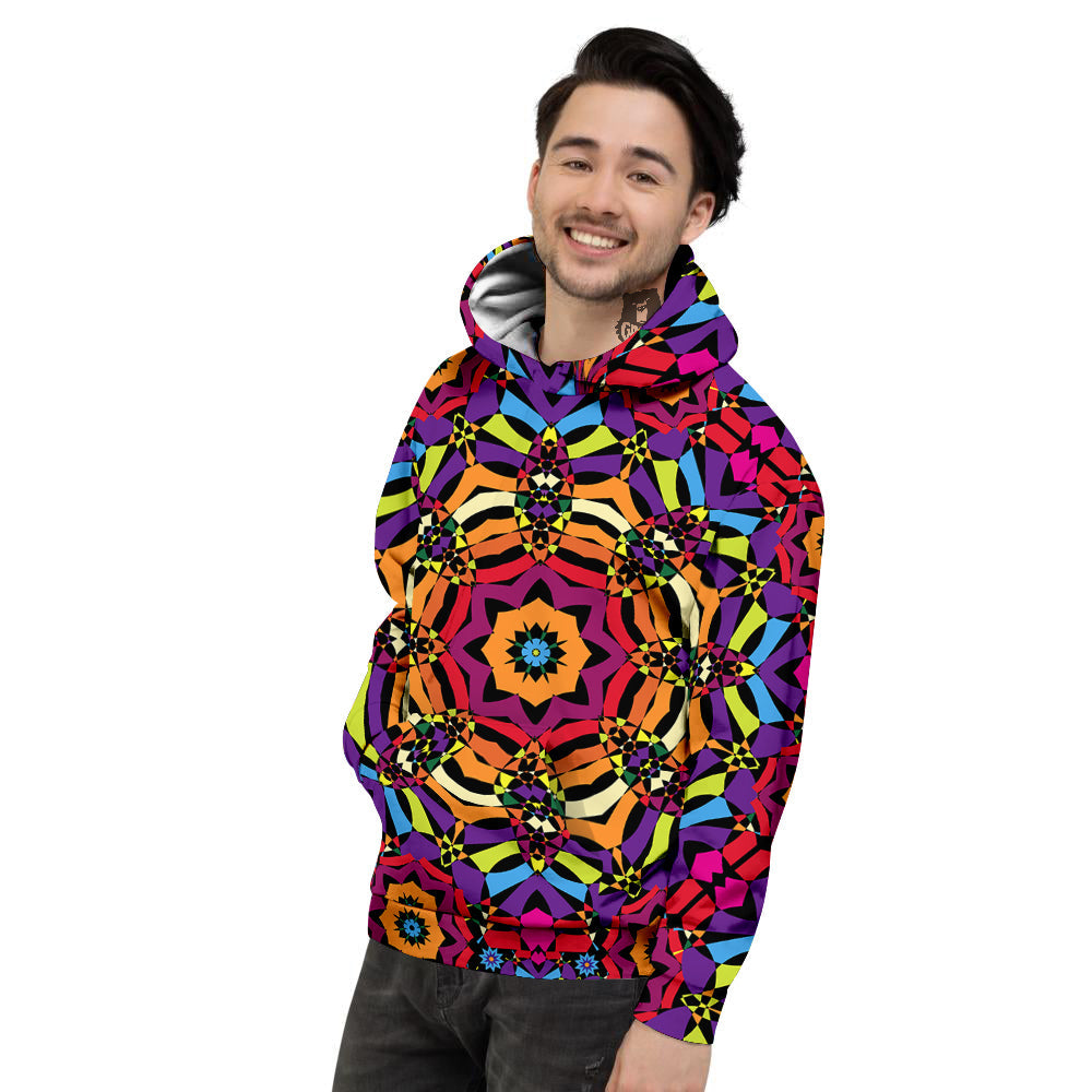 Kaleidoscope Psychedelic Colorful Print Men's Hoodie-grizzshop