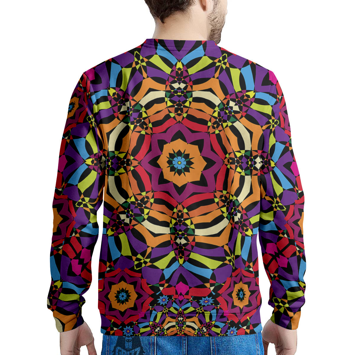 Kaleidoscope Psychedelic Colorful Print Men's Sweatshirt-grizzshop