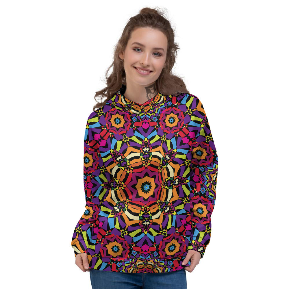 Kaleidoscope Psychedelic Colorful Print Women's Hoodie-grizzshop