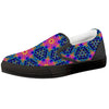 Kaleidoscope Psychedelic Print Pattern Black Slip On Shoes-grizzshop