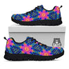 Kaleidoscope Psychedelic Print Pattern Black Sneaker-grizzshop