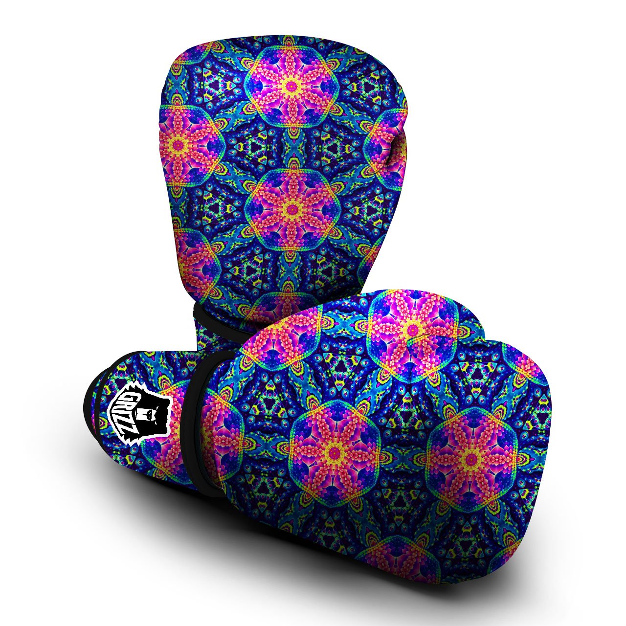 Kaleidoscope Psychedelic Print Pattern Boxing Gloves-grizzshop