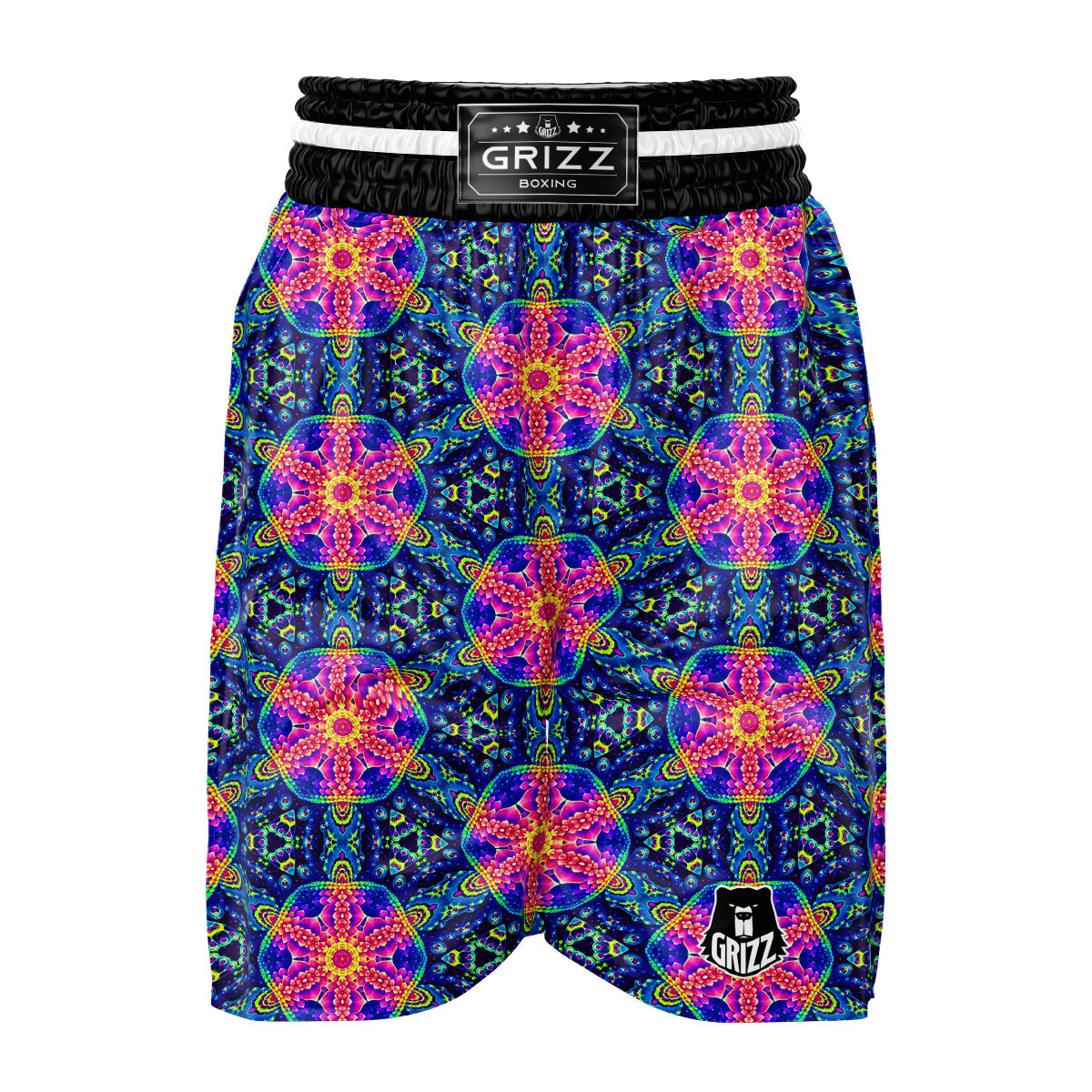 Kaleidoscope Psychedelic Print Pattern Boxing Shorts-grizzshop