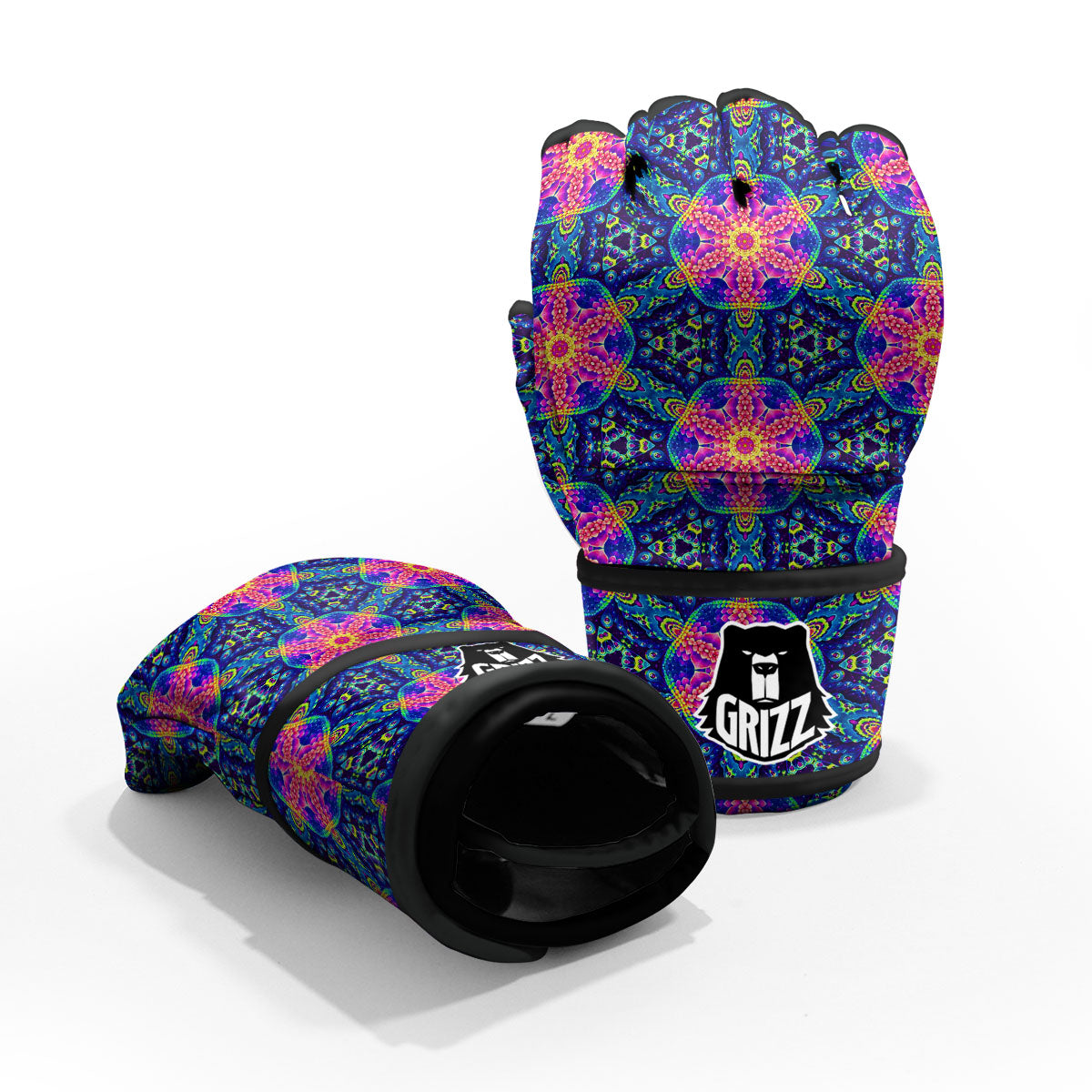 Kaleidoscope Psychedelic Print Pattern MMA Gloves-grizzshop