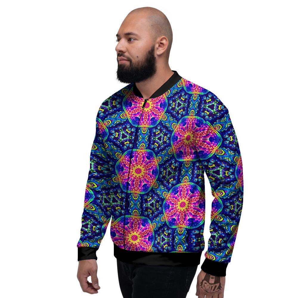 Kaleidoscope Psychedelic Print Pattern Men's Bomber Jacket-grizzshop